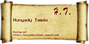 Hunyady Tamás névjegykártya